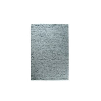 EORC Dark Gray Hand Knotted Wool Transitional Modern Flat Weave Rug, 6' x 9'