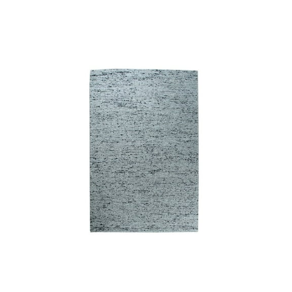 EORC Dark Gray Hand Knotted Wool Transitional Modern Flat Weave Rug, 6' x 9'