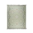 thumbnail image 1 of EORC EI04BG4X6 Hand-Knotted Wool Flat Weave Rug, 4' x 6', Beige Area Rug, 1 of 5