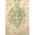 thumbnail image 1 of EORC Green Machine-made Polyester Traditional Distressed Bohemian Moderno Medallion Rug, 4' 4 x 6' 3-Color:Green,Material:Polyester, 1 of 5