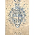 thumbnail image 1 of EORC Blue Machine-made Polyester Traditional Distressed Bohemian Moderno Medallion Rug, 5' 3 x 7' 6-Color:Blue,Material:Polyester, 1 of 6