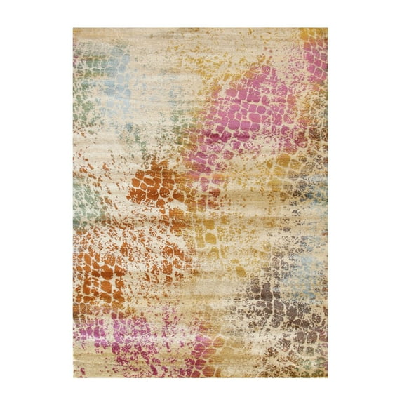 EORC Ivory machine-made Polypropylene Bohemian Capella Rug, 7'10 x 9'10