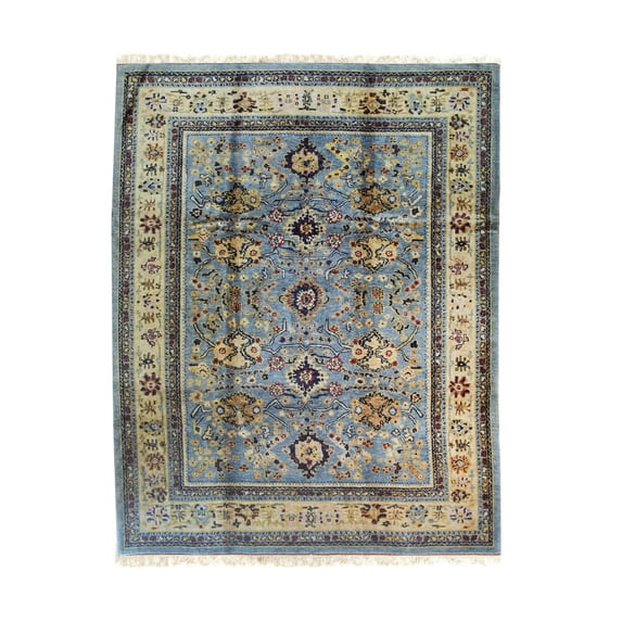 EORC FAAN041BL9X12 9 x 12 ft. Angora Oushak Traditional Area Rug, Blue