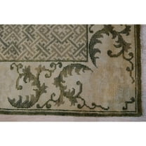EORC Green Handmade Wool Transitional Ningxia? Rug, 2'11 x 10-Color:Green,Material:Wool