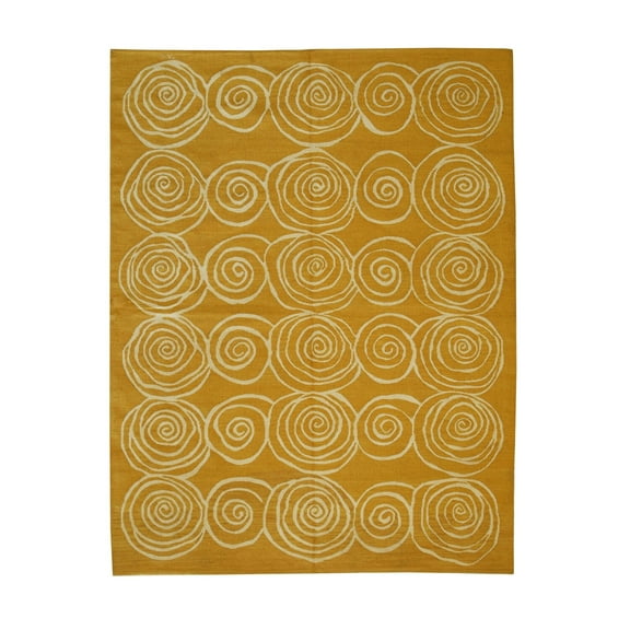 EORC FAM025GD9X12 9 x 12 ft. Modern Flat Contemporary Weave Rug, Gold