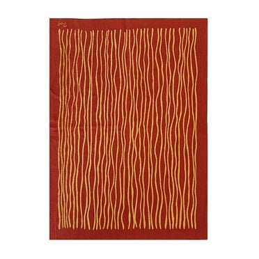 EORC FAMO015RD6X8 6 x 8 ft. Modern Flat Contemporary Hand Weave Area Rug&#44; Red
