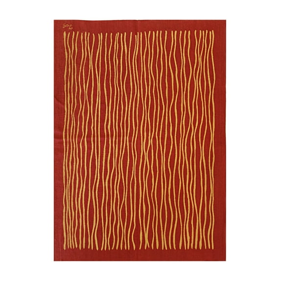 EORC FAMO015RD6X8 6 x 8 ft. Modern Flat Contemporary Hand Weave Area Rug, Red