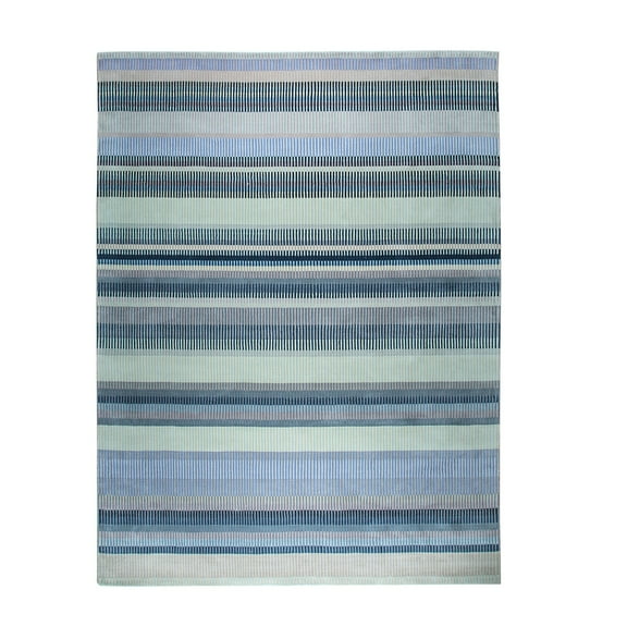 EORC FLX03MA10X14 Hand-Knotted Wool Knotted Striped Rug, 10' x 14', Mauve Area Rug