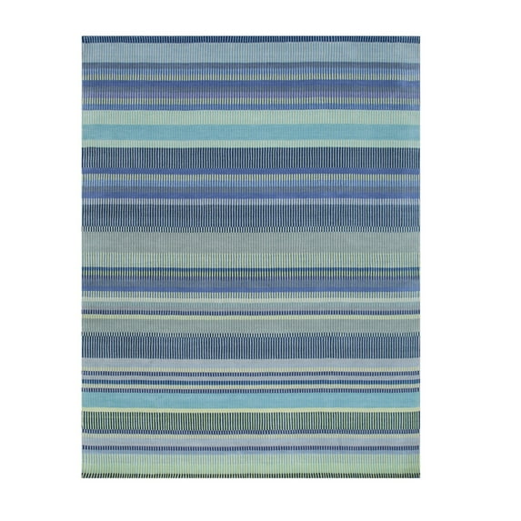 EORC FLX04GA8X10 Hand-Knotted Wool Knotted Striped Rug, 8' x 10', Lavender Area Rug