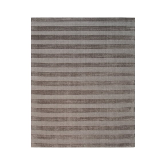 EORC FM12ABN6X9 Hand-Knotted Wool Loop and Pile Brown Hand-Knotted Rug, 6' x 9', Brown Area Rug