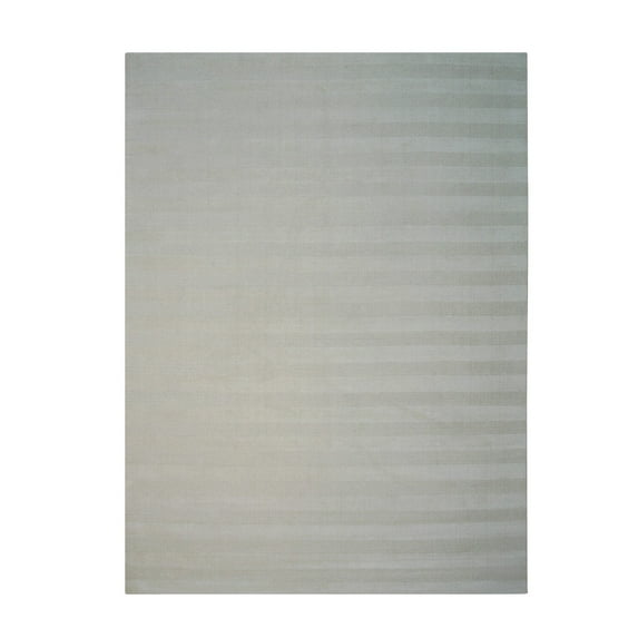 EORC FM12BWT9X12 Hand-Knotted Wool Loop and Pile White Hand-Knotted Rug, 9' x 12', White Area Rug