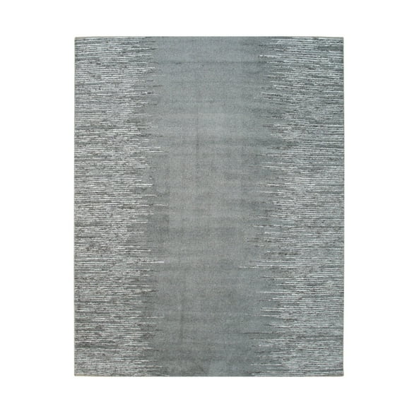 EORC FM3GY8X10 Hand-Knotted Wool HANDKNOTTED Rug, 7'9 x 9'9, Gray Area Rug