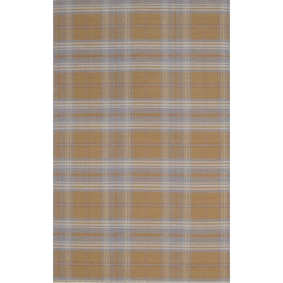 EORC Gold Hand-Knoted Wool Transitional Florida Rug, 10' x 14'-Color:Gold,Material:Wool