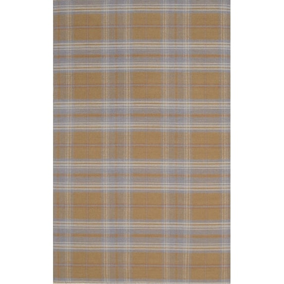 EORC Gold Hand-Knoted Wool Transitional Florida Rug, 10' x 14'-Color:Gold,Material:Wool