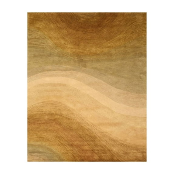EORC Gold Hand-Tufted Wool Contemporary Desertland Rug, 8'9 x 11'9