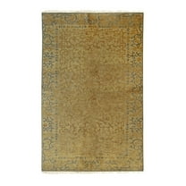 EORC Gold Handmade Wool Transitional Ningxia? Rug, 5'0" x 15'
