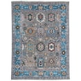 thumbnail image 1 of EORC Gray / E.BLUE Hand Knotted Wool Traditional Colorful Mahal Classic Rug, 8' x 10, 1 of 8