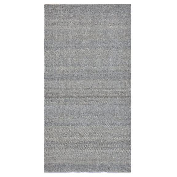 EORC Gray Hand Woven Wool and Viscose Modern Reversible flat weave Durry Rug, 3' x 5'-Color:Gray,Material:wool and visocose