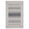 thumbnail image 1 of EORC Gray Hand Woven Wool and Viscose Modern Reversible flat weave Durry Rug, 4' x 6'-Color:Gray,Material:Wool, 1 of 11