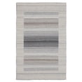 thumbnail image 1 of EORC Gray Hand Woven  Wool and Viscose Modern Reversible flat weave Durry Rug, 3' x 5', 1 of 11