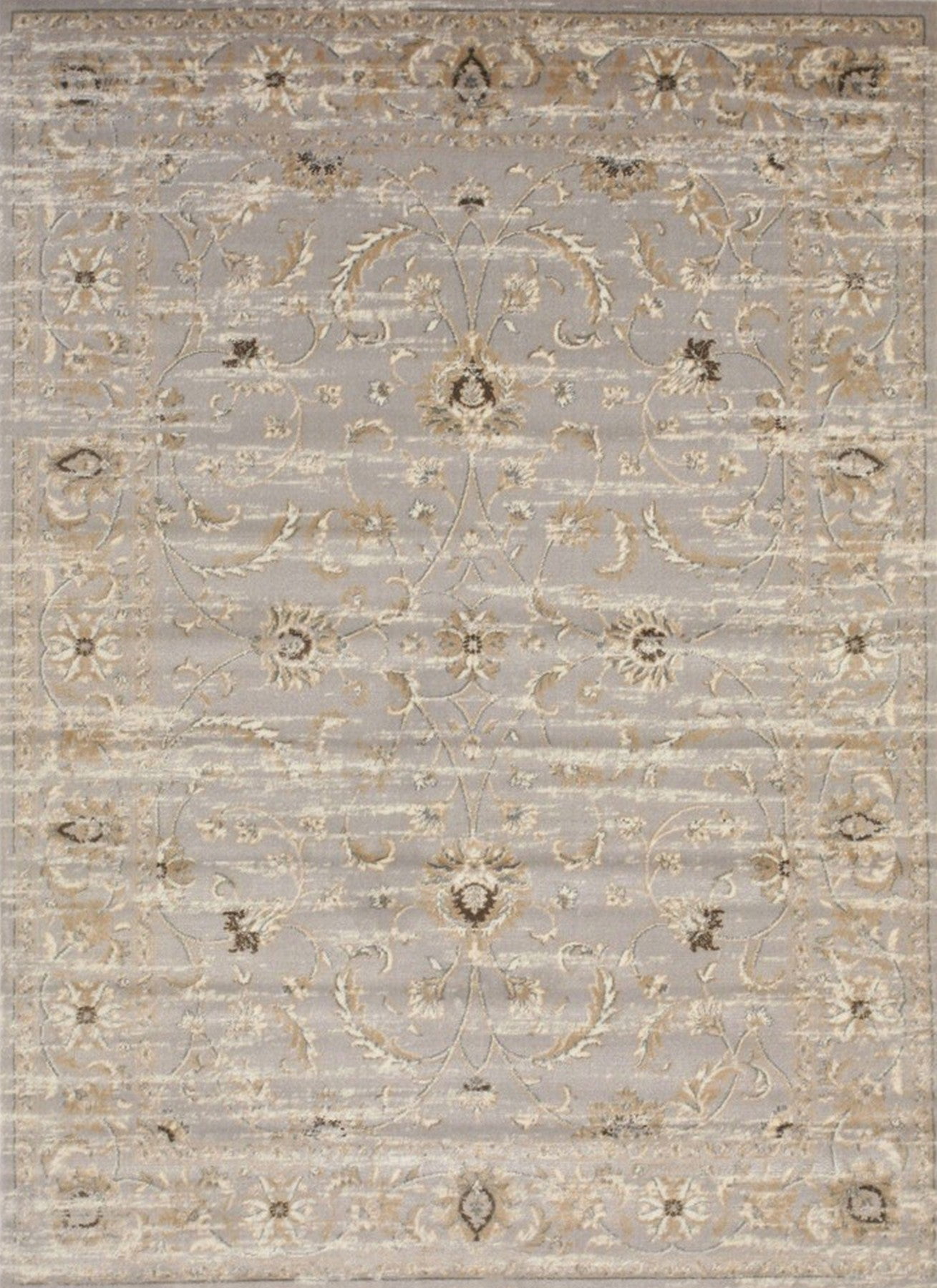 Polyprop Traditional Rug EORC Gray Machine-made Polypropylene Traditional Distressed Bohemian ...