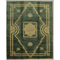 EORC Green Handmade Wool Traditional Ningxia? Rug, 9' x 12'