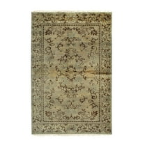 EORC Green Handmade Wool Transitional Ningxia? Rug, 5'11 x 8'11
