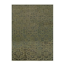 EORC Green Handmade Wool Transitional Ningxia? Rug, 8'9' x 11'9