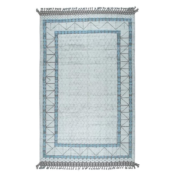 EORC ID05IV8X11 8 x 11 ft. Ivory Elegant & Timeless Hand-Knotted Wool Contemporary Marrakech Handspun Rectangle Area Rug