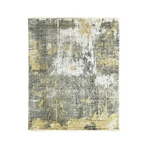 EORC Ivory / GOLD Hand Knotted Wool Transitional Modern Rug, 7' x 9'