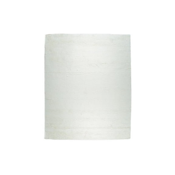 EORC Ivory Hand-Knotted Wool Contemporary Modern Solid Rug, 6' x 9'