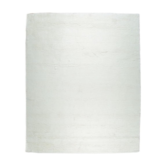 EORC FM35IV8X10 Hand-Knotted Wool Modern Solid Rug, 8' x 10', Ivory Area Rug