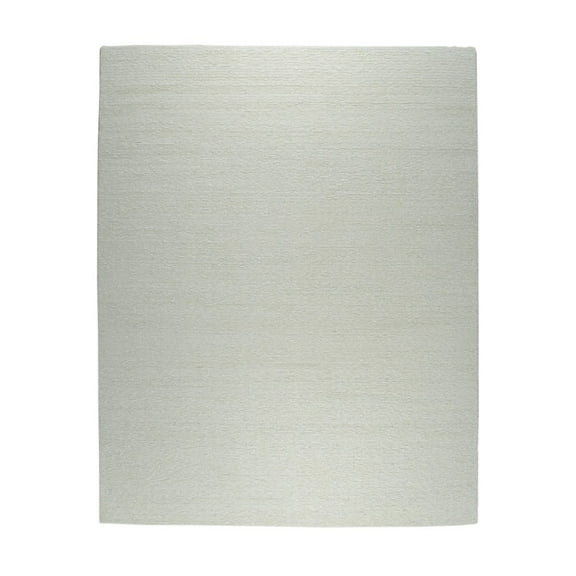 EORC Ivory Hand-Knotted Wool Contemporary Plush flatweave Loom Rug, 6' x 9'