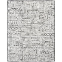 EORC Ivory Hand Knotted Wool Contemporary Transitional High-Low Rug, 8' x 10'