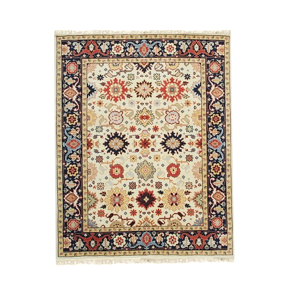 EORC IE486IV10X14 Hand-Knotted Wool Mahal Rug, 10' x 14', Ivory Area Rug