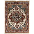 thumbnail image 1 of EORC Ivory Hand Knotted Wool Traditional Heriz Serapi Rug, 9' X 12'-Color:Ivory,Material:Wool, 1 of 6