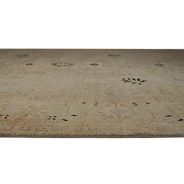 EORC Ivory Hand Knotted Wool Traditional Peshwar Rug, 8'1 X 9'8