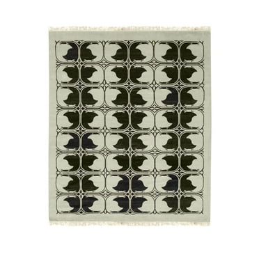 EORC Ivory Hand Knotted Wool Traditional Peshwar Rug, 8' X 10'