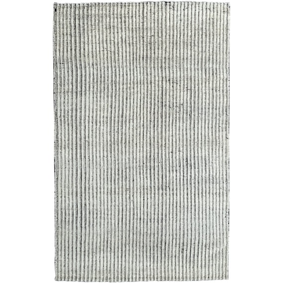 EORC Ivory Hand Knotted Wool Transitional Contemporary Rug, 6' x 9'-Color:Ivory,Material:Wool