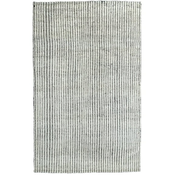EORC Ivory Hand Knotted Wool Transitional Contemporary  Rug, 8' x 10'