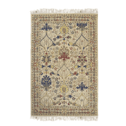 EORC Ivory Hand-Tufted Wool Traditional Morris Rug, 4' x 6'-ColorIvory,MaterialWool