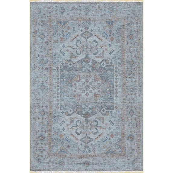 EORC Ivory Classic Traditional Heriz/ Serapi Design Area Rug