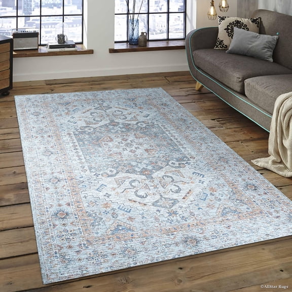 EORC Ivory Classic Traditional Heriz/ Serapi Design Area Rug