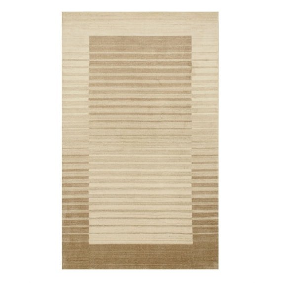 EORC Ivory Handmade Wool & Viscose Contemporary Urban Rug, 12' x 15'-Color:Ivory,Material:Wool & Viscose