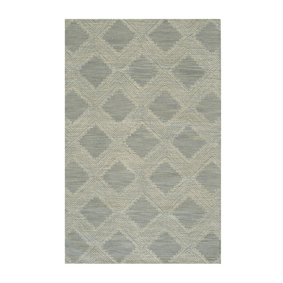 EORC LIGHT BLUE Hand-Tufted Wool Contemporary Modern Weave Rug, 5' x 8'-Color:Light Blue,Material:Wool