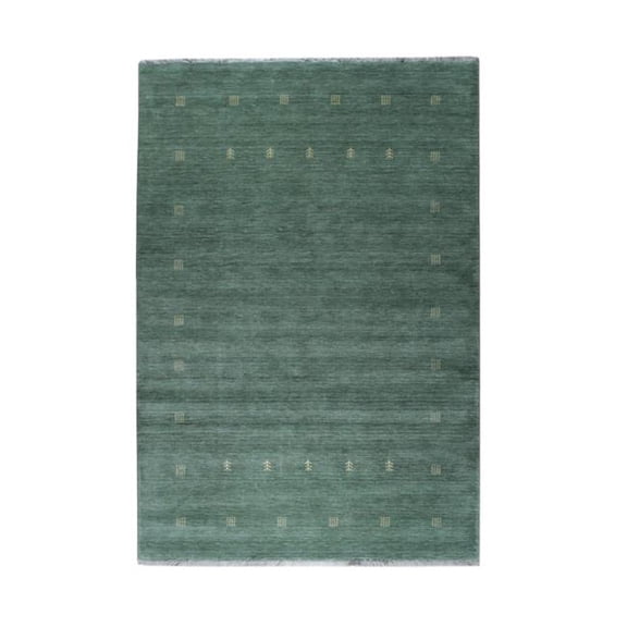 EORC LL7GN4X6 4 x 6 ft. Hand-Knotted Wool Green Lori Baft Rectangle Area Rug