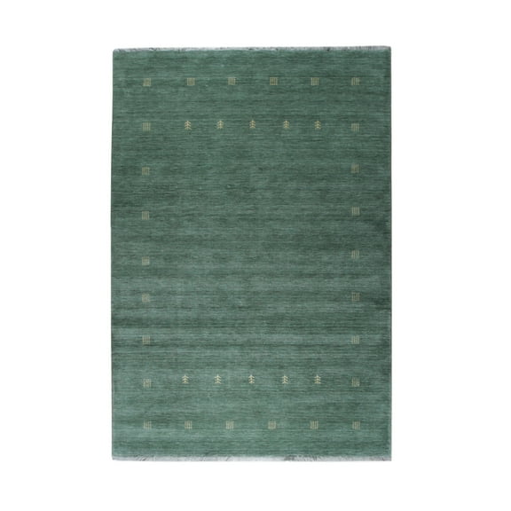 EORC Hand-Knotted Wool Green Contemporary Transitional Rug - Modern Elegance and Timeless Craftsmanship - 8' x 10'