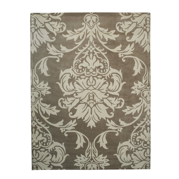 EORC LT.Brown Hand-Tufted Wool Transitional Modern Tufted Rug, 9' x 12'-Color:lt.brown,Material:Wool