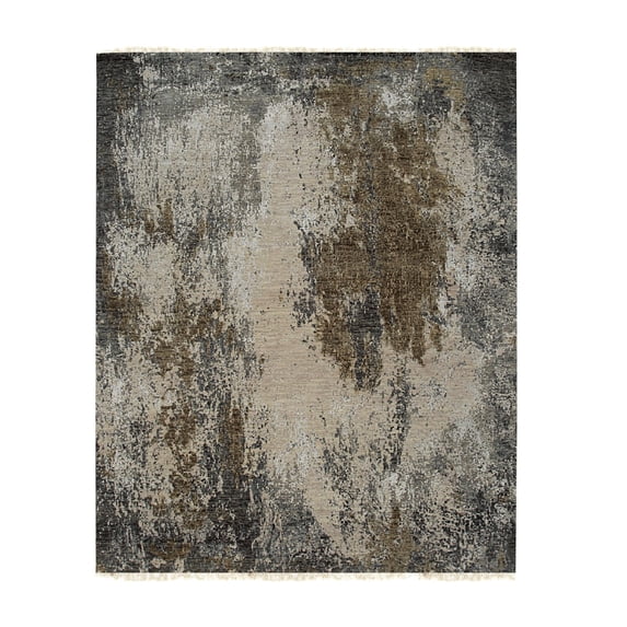 EORC LT. GRAY Hand Knotted Wool Contemporary Galaxy Rug, 7'11 x 9'11