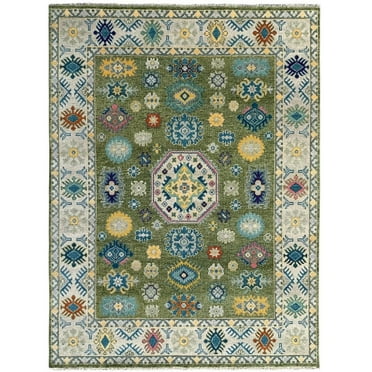 EORC Beige Hand Knotted Wool Traditional Kazak Collection Rug, 9' x 12'